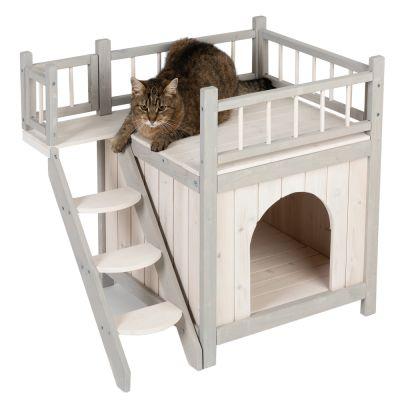 casetta per gatti con balcone